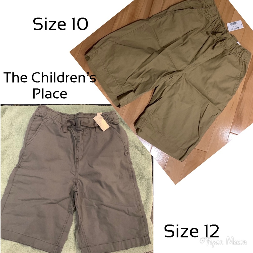 2 NWT Children’s Place Boy’s Tan shorts - size 10 & 12
